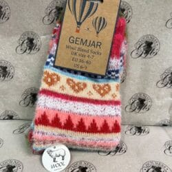 Wool blend sock multi coloured pink Socks - Wool Blend Socks Multi Coloured Pink
