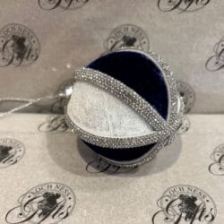 Christmas Decoration - Diamante Style Blue and White Bauble