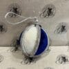Christmas Decoration - Diamante Style Blue and White Bauble
