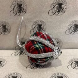 Christmas Decoration - Diamante Style Tartan Bauble