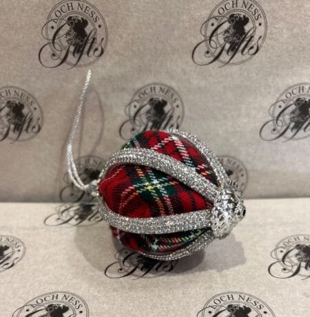 Christmas Decoration - Diamante Style Tartan Bauble