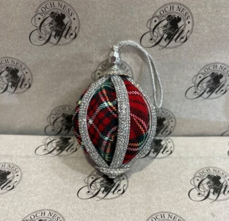 Christmas Decoration - Diamante Style Tartan Bauble
