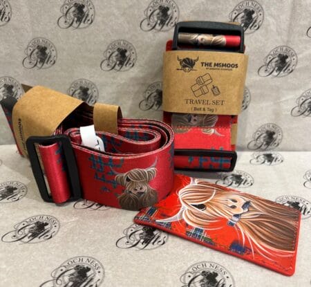 Luggage - Travel Set Highland Cow Tartan Paint