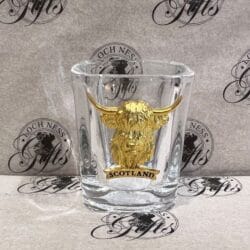 Shot Glass - Square Chunky Highland Cow Gold
