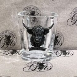 Shot Glass - Square Chunky Highland Cow Silver