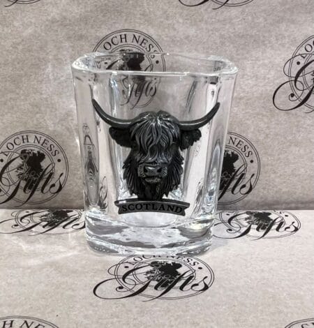 Shot Glass - Square Chunky Highland Cow Silver