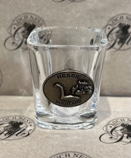 Shot Glass - Square Chunky Nessie Scotland Silver
