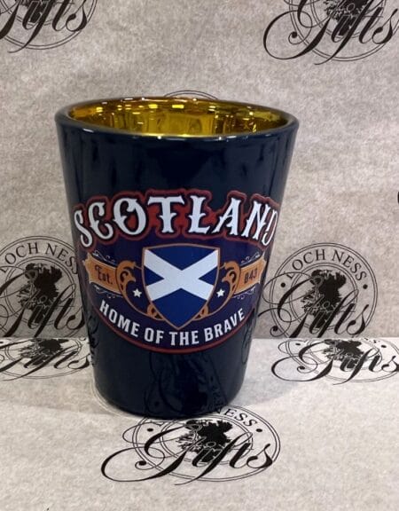 Shot Glass - Scotland Home of The Brave Saltire Shield