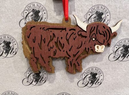 Christmas Decoration Wooden - Highland Cow