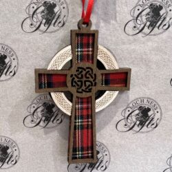 Christmas Decoration Wooden - Tartan Celtic Cross