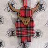 Christmas Decoration Wooden - Tartan Highland Cow