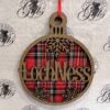 Christmas Decoration Wooden - Tartan Loch Ness Round