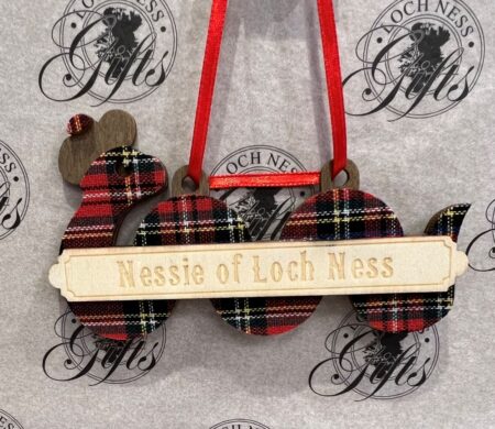 Christmas Decoration Wooden - Tartan Nessie of Loch Ness Christmas Decoration Wooden - Tartan Nessie of Loch Ness