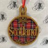 Christmas Decoration Wooden - Tartan Scotland Round