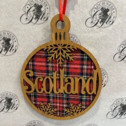 Christmas Decoration Wooden - Tartan Scotland Round