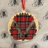 Christmas Decoration Wooden - Tartan Scottish Thistle