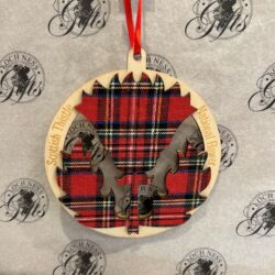 Christmas Decoration Wooden - Tartan Scottish Thistle