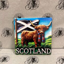 Coaster - Highland Cow Scotland Flag