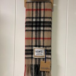 Scarf - Wool Tartan Scarf Camel Thomson Scarf - Tartan Wool Scarf Camel Thomson