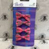 Hair Clips Pink Tartan Bows