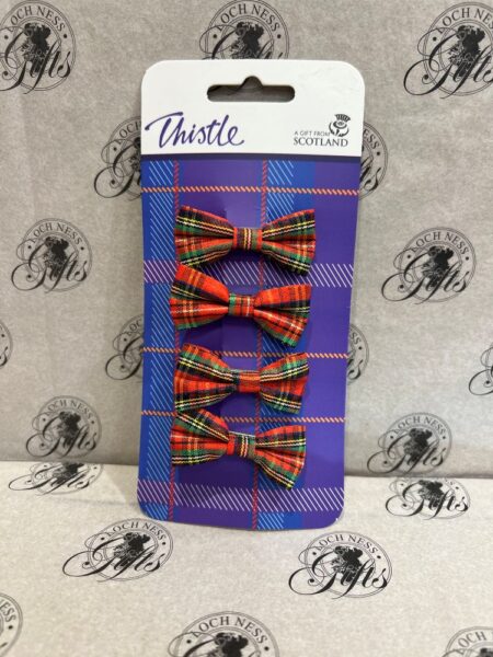 Hair Clips Red Tartan Bows