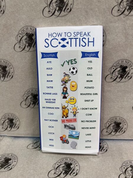 Chocolate Bar - Scottish Dialect Chocolate Bar - How To Speak Scottish Milk Chocolate Bar