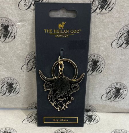 Keyring - Highland Cow Black and Gold