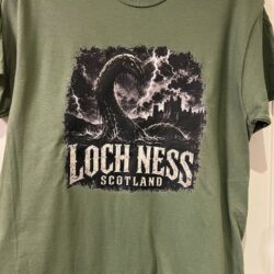 Adult T-Shirt Gothic Loch Ness Military Green