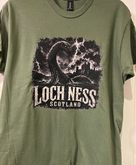 Adult T-Shirt Gothic Loch Ness Military Green