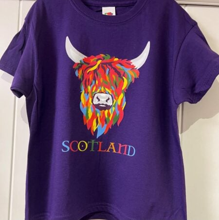 Child T-Shirt - Rainbow Cow Purple