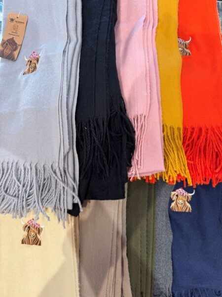 Scarf - Highland Embroidered Cow Scarf