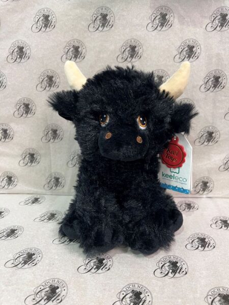 soft toy- black shaggy cow Soft Toy Highland Cow - KeelEco Black Shaggy Highland Cow